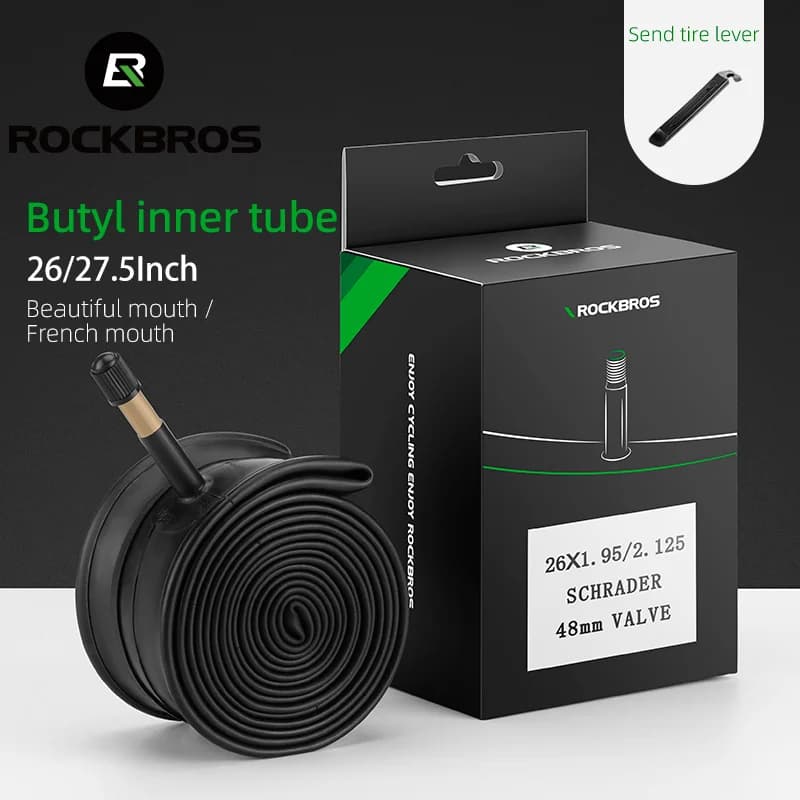 26/27.5 İnç Butil Kauçuk Bisiklet İç Lastiği 48mm Valf